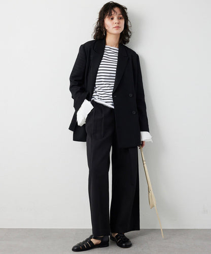 【THE PAUSE】喇叭袖條紋套頭衫