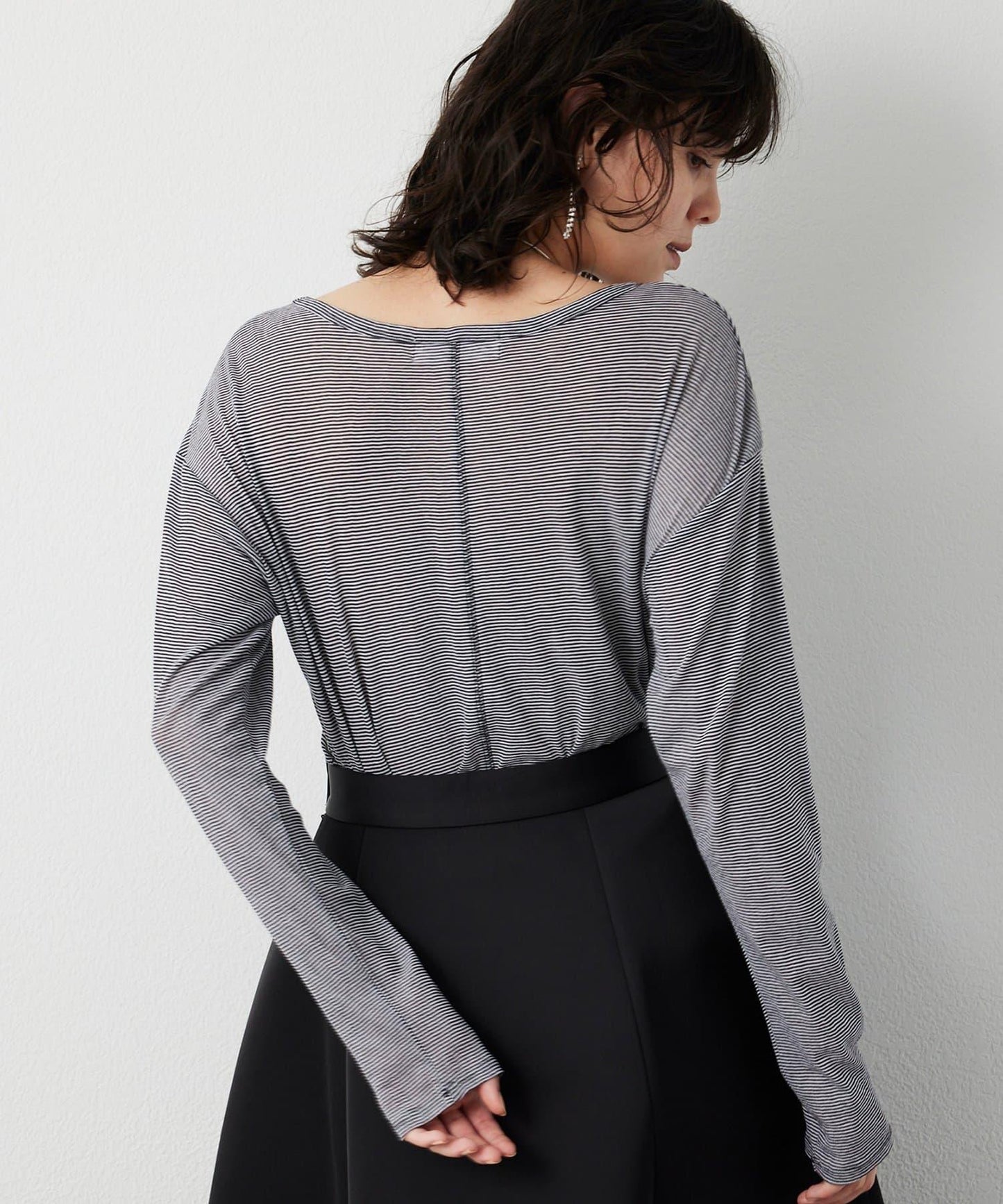 【THE PAUSE】透視羅紋長袖T恤