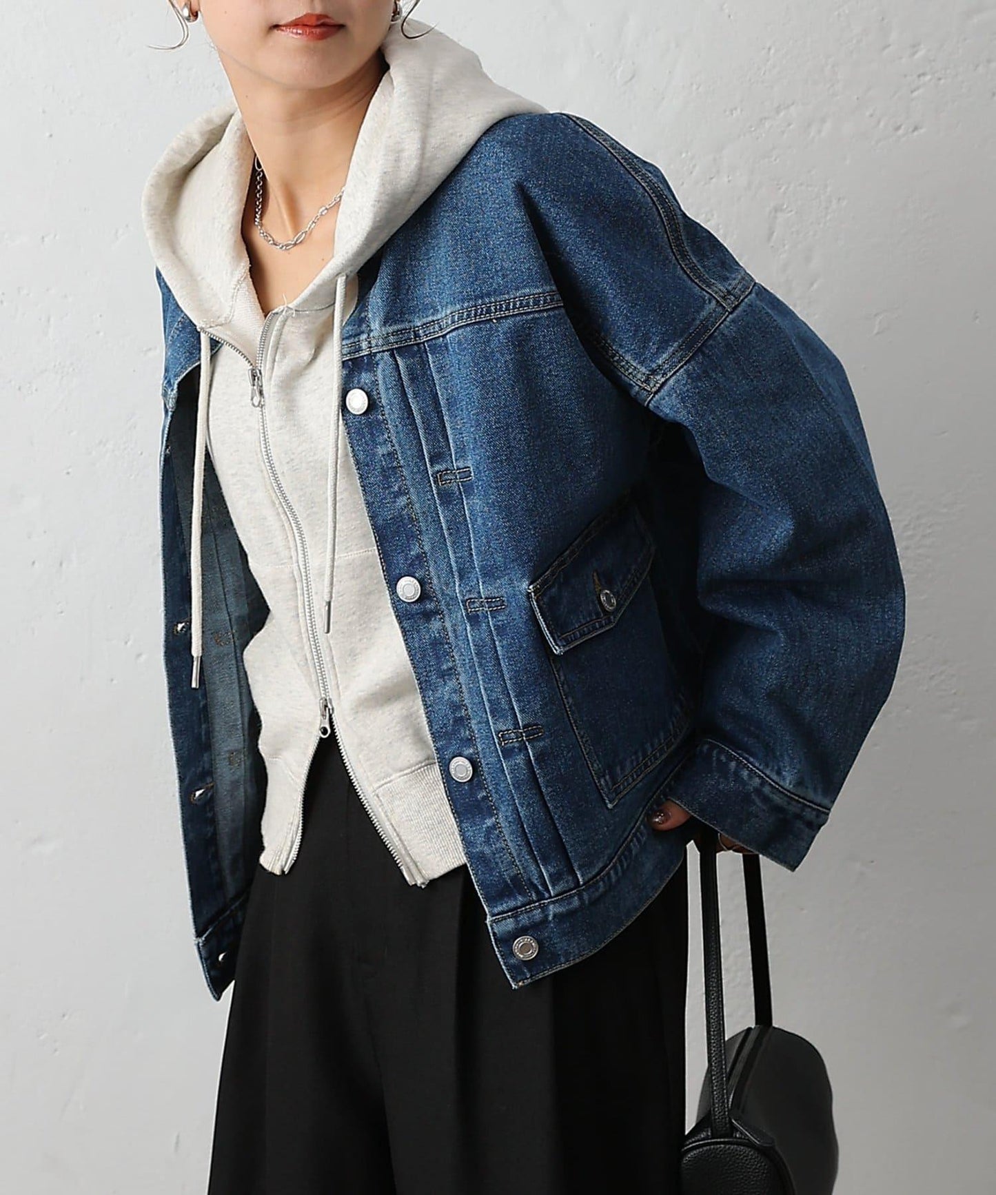 12.5盎司無領牛仔夾克