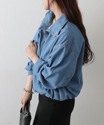 8盎司牛仔立領夾克