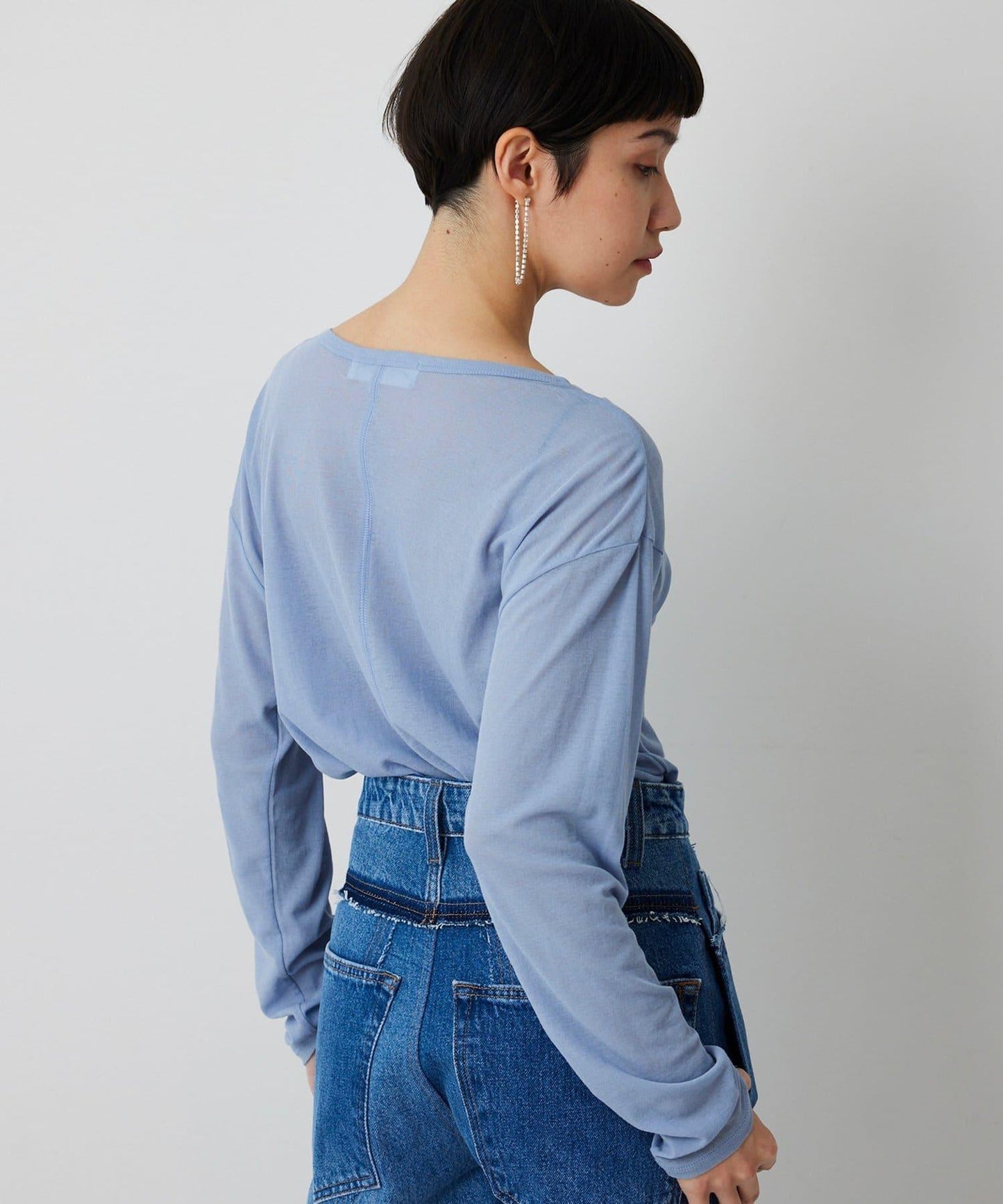 【THE PAUSE】透視羅紋長袖T恤