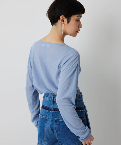 【THE PAUSE】透視羅紋長袖T恤