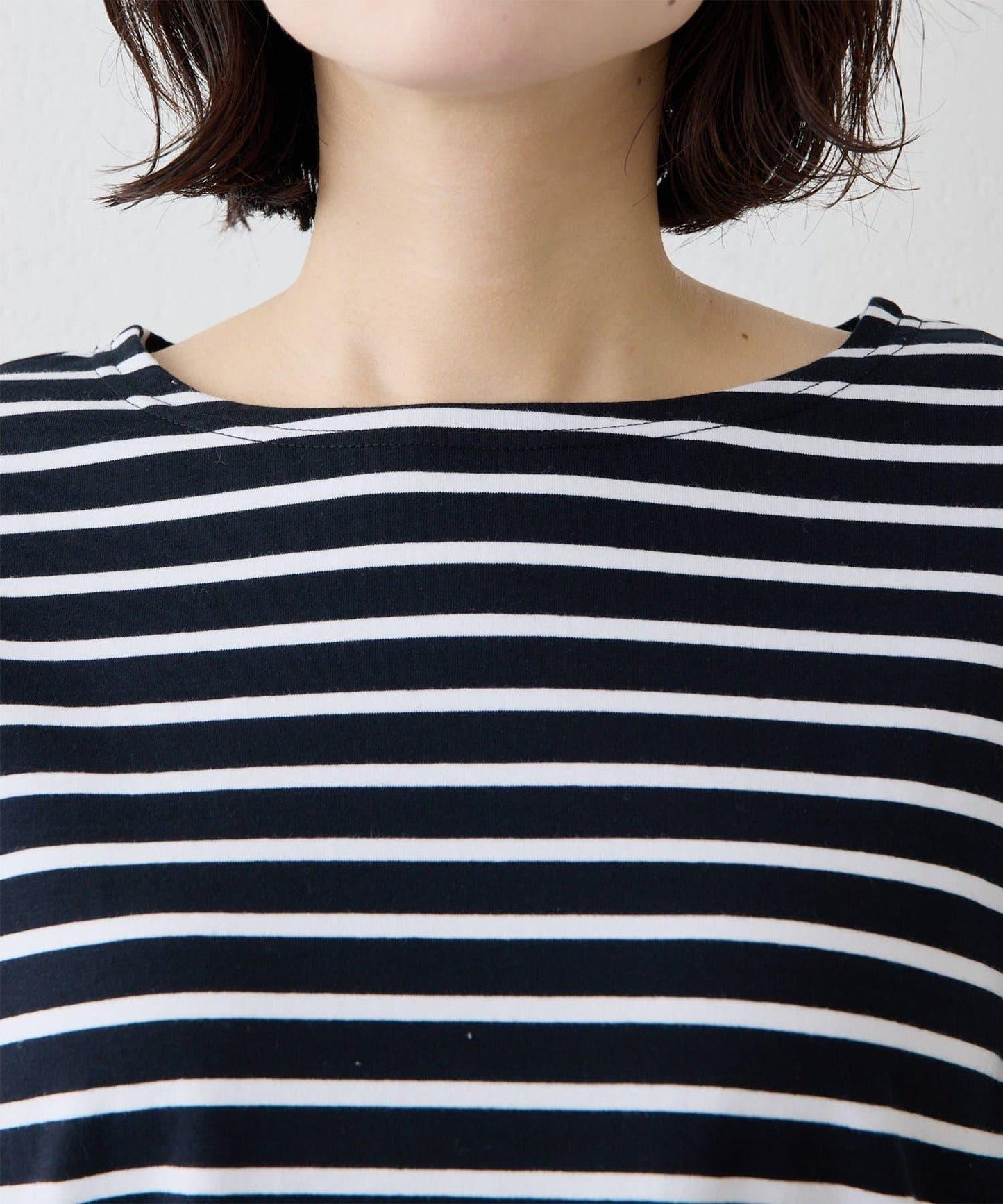 【THE PAUSE】喇叭袖條紋套頭衫