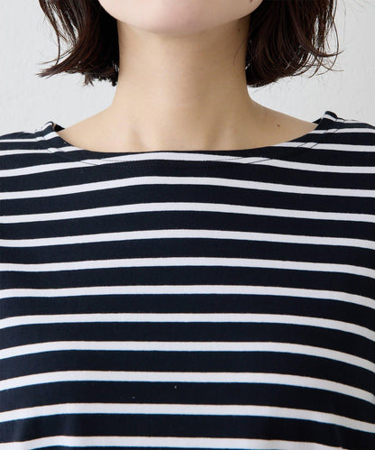 【THE PAUSE】喇叭袖條紋套頭衫