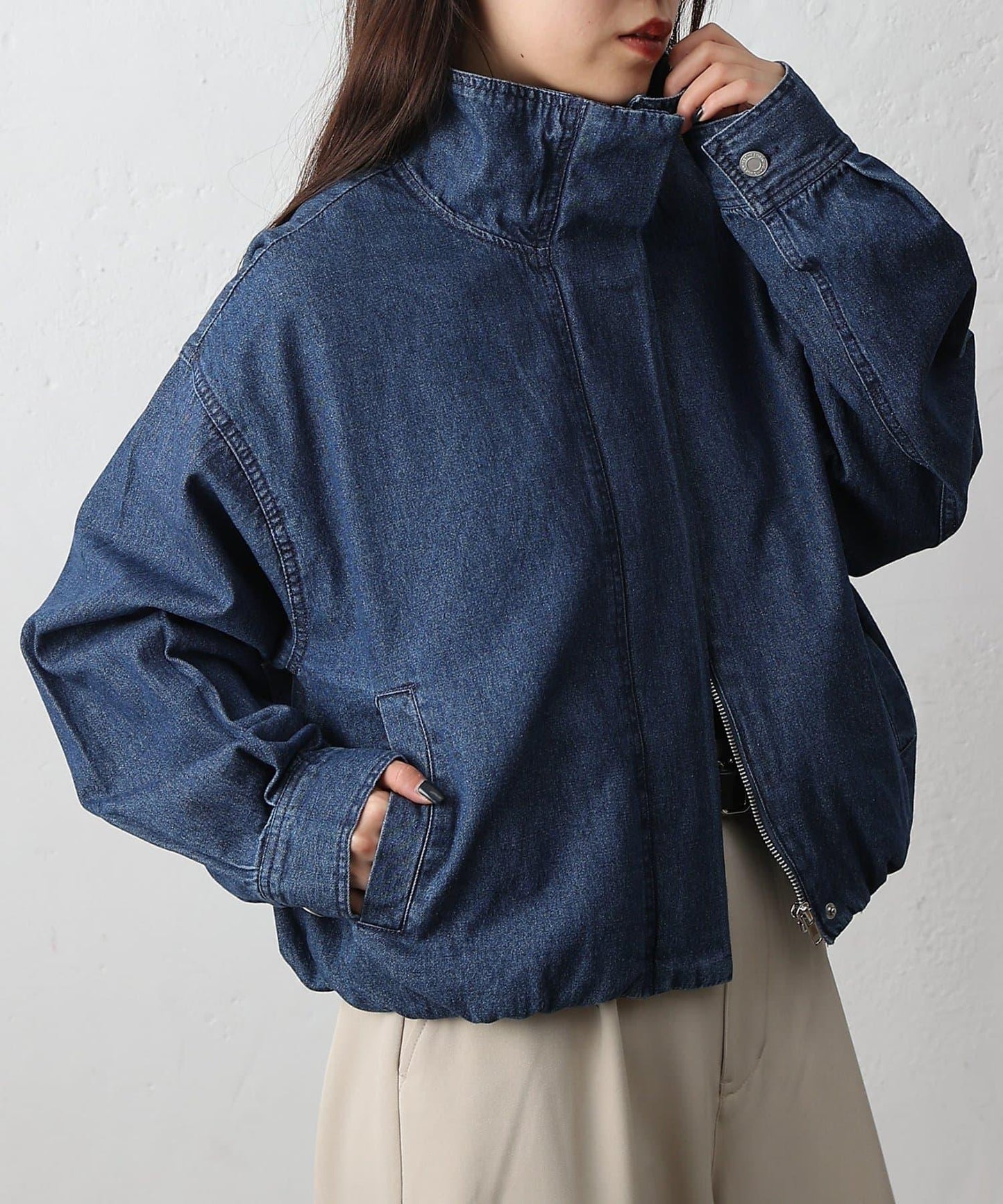 8盎司牛仔立領夾克