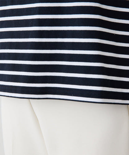 【THE PAUSE】喇叭袖條紋套頭衫