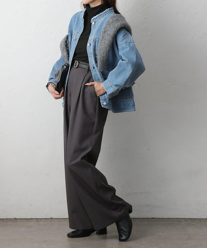 12.5盎司無領牛仔夾克