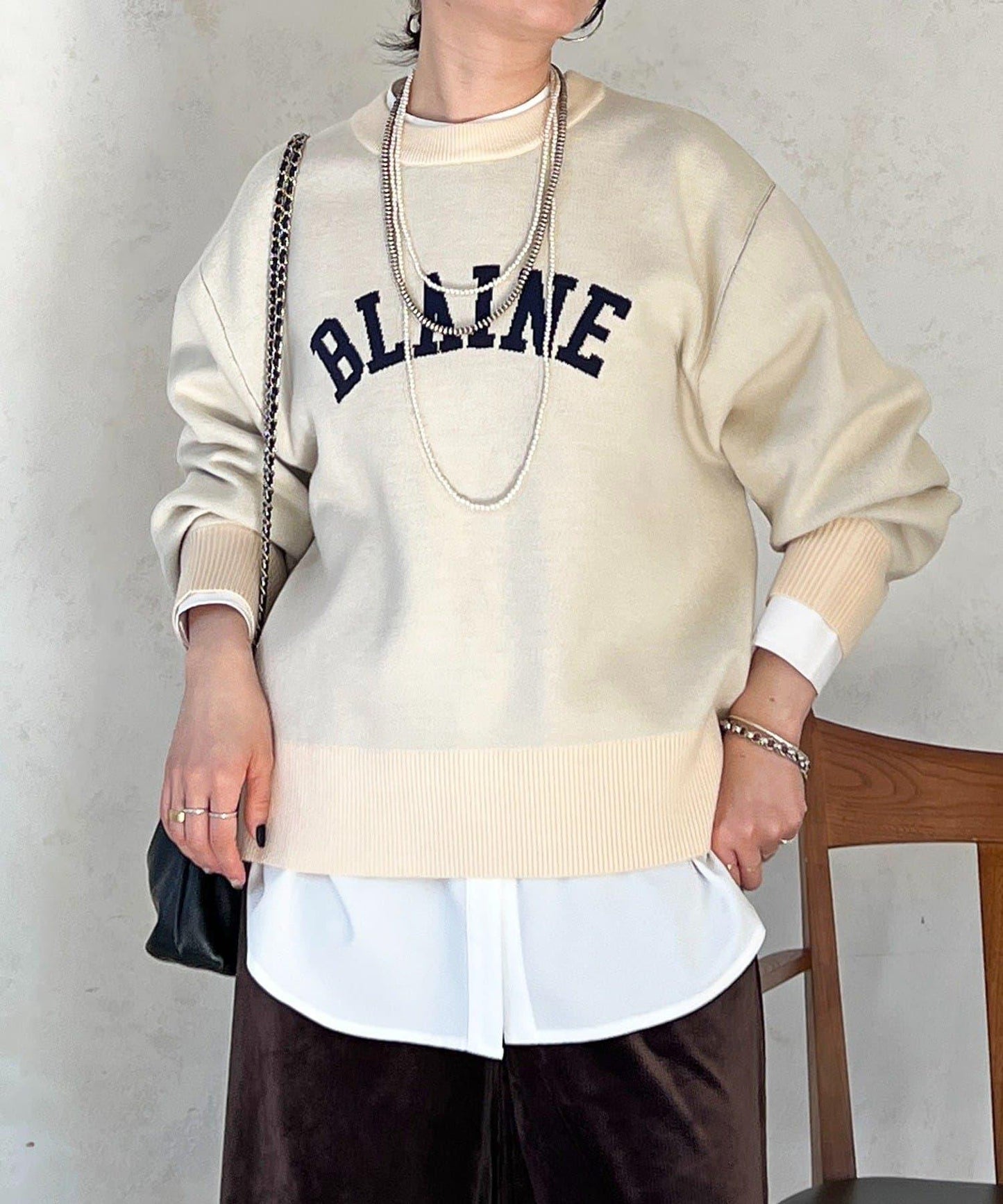 Logo針織衛衣套頭衫