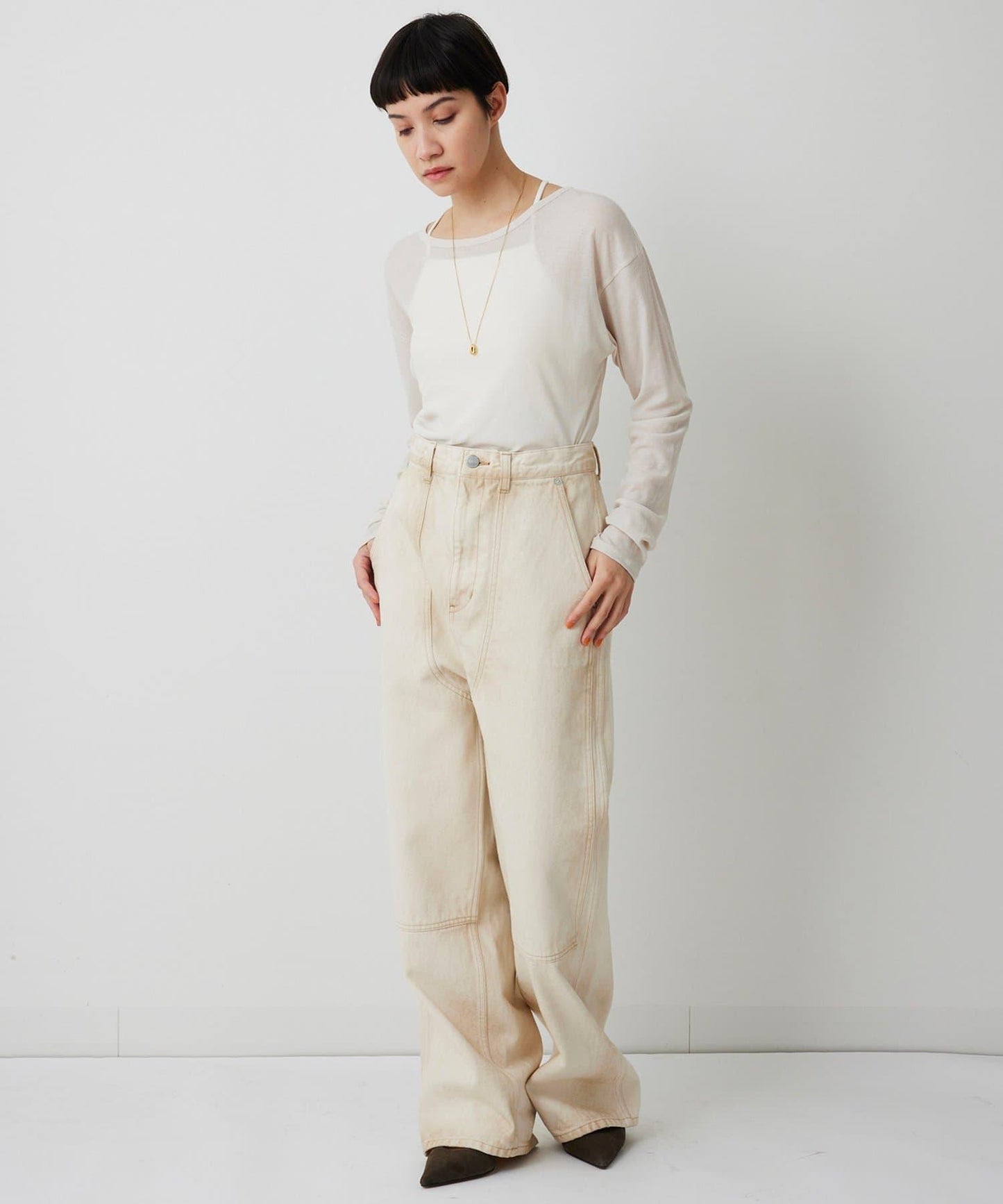 【THE PAUSE】透視羅紋長袖T恤