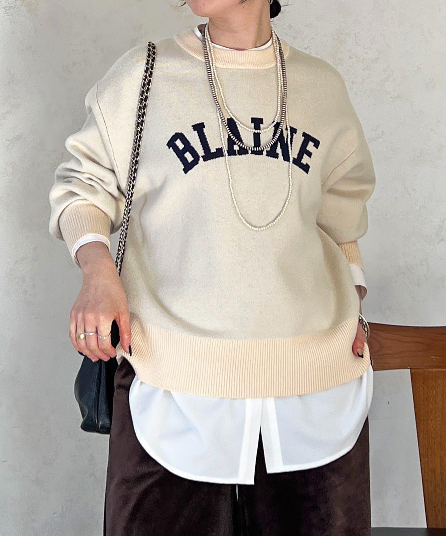 Logo針織衛衣套頭衫