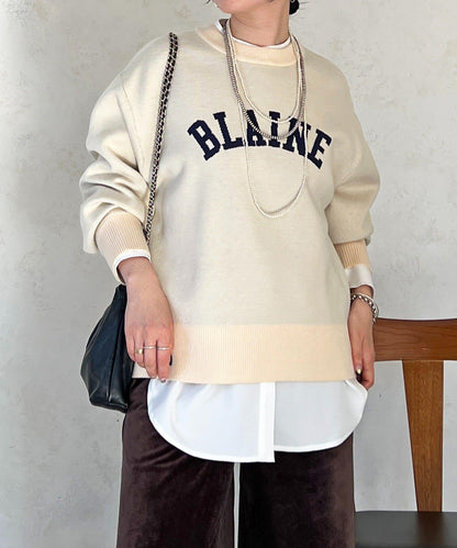 Logo針織衛衣套頭衫