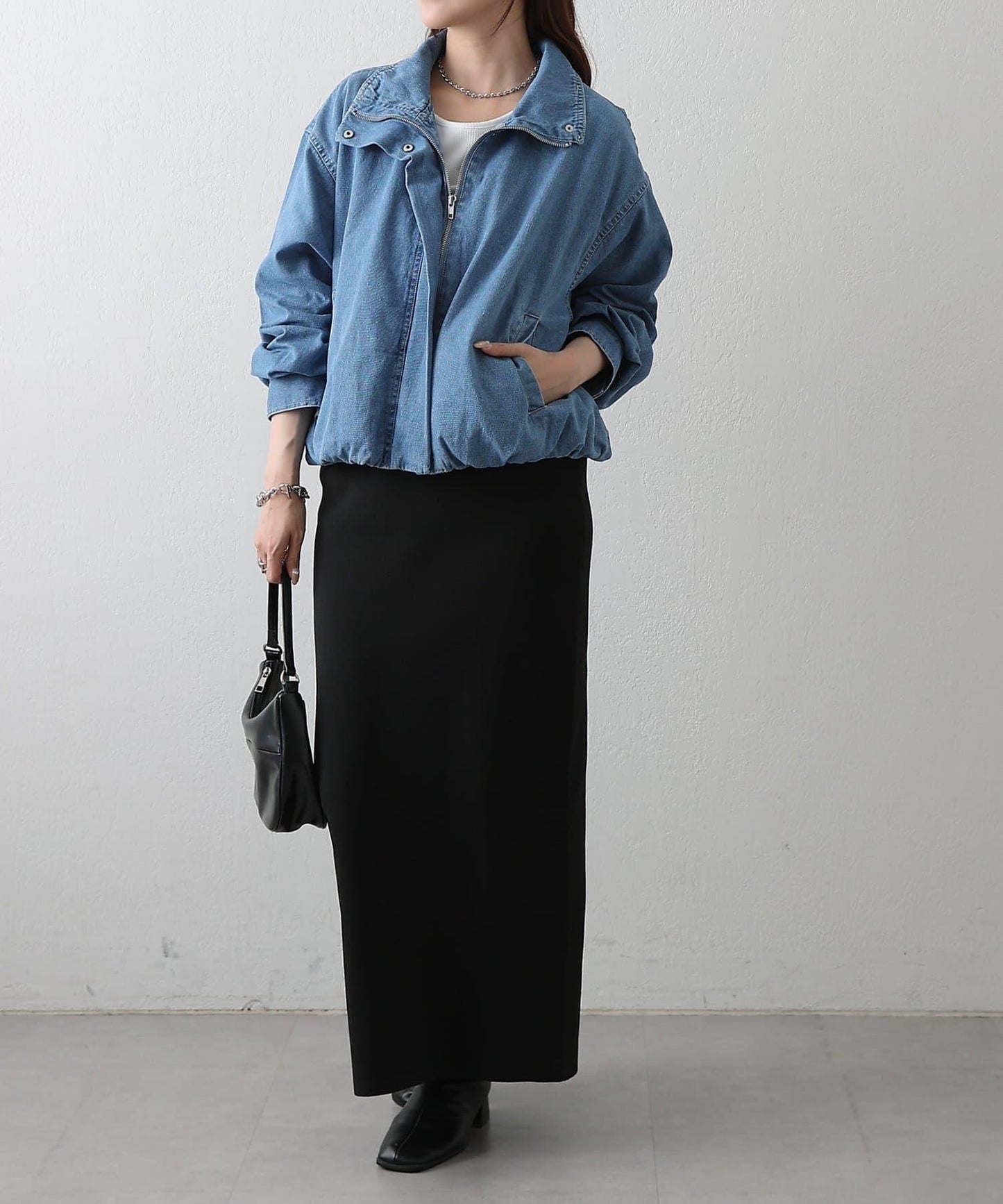 8盎司牛仔立領夾克