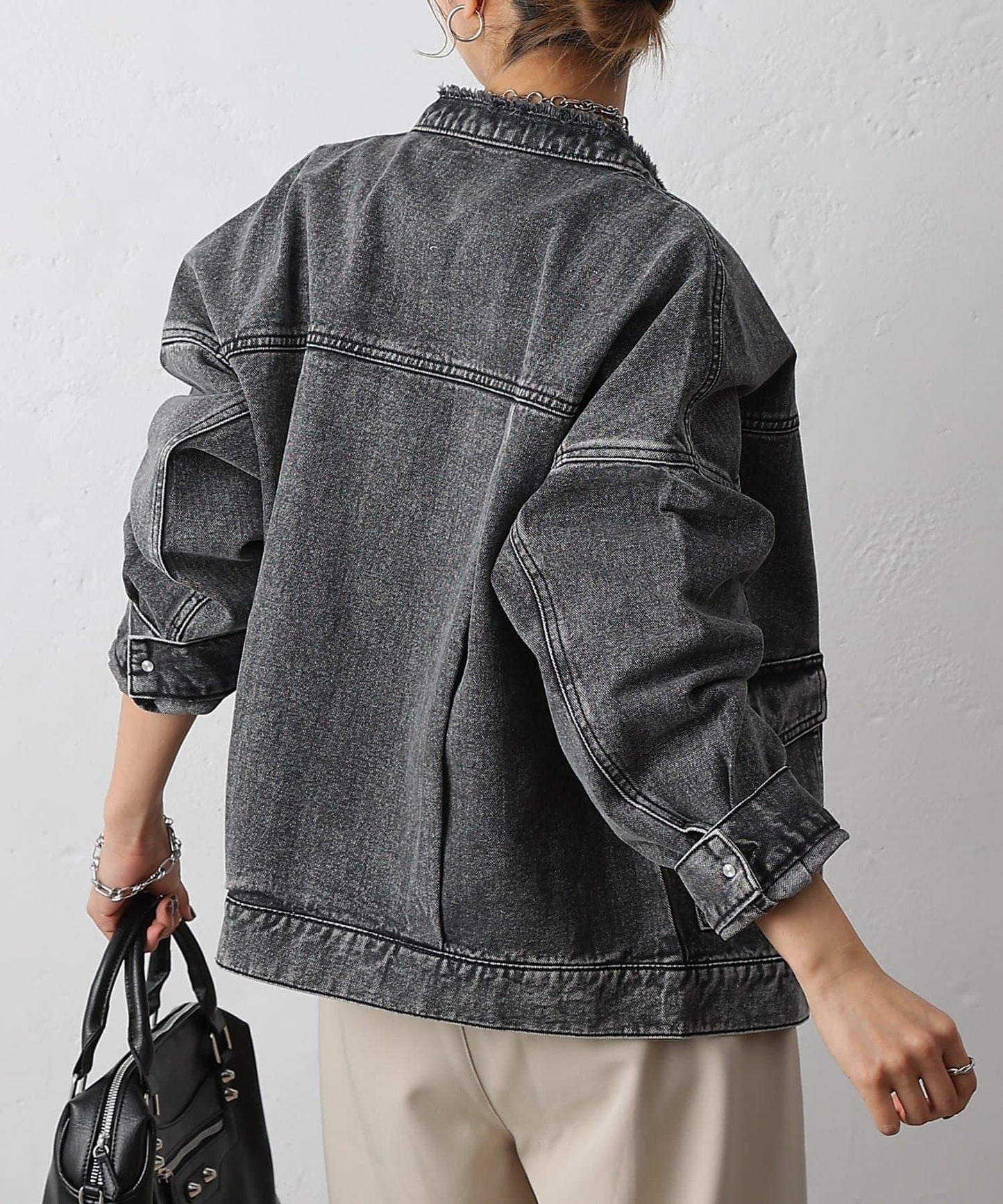 12.5盎司無領牛仔夾克