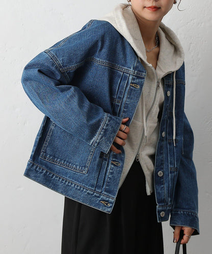 12.5盎司無領牛仔夾克