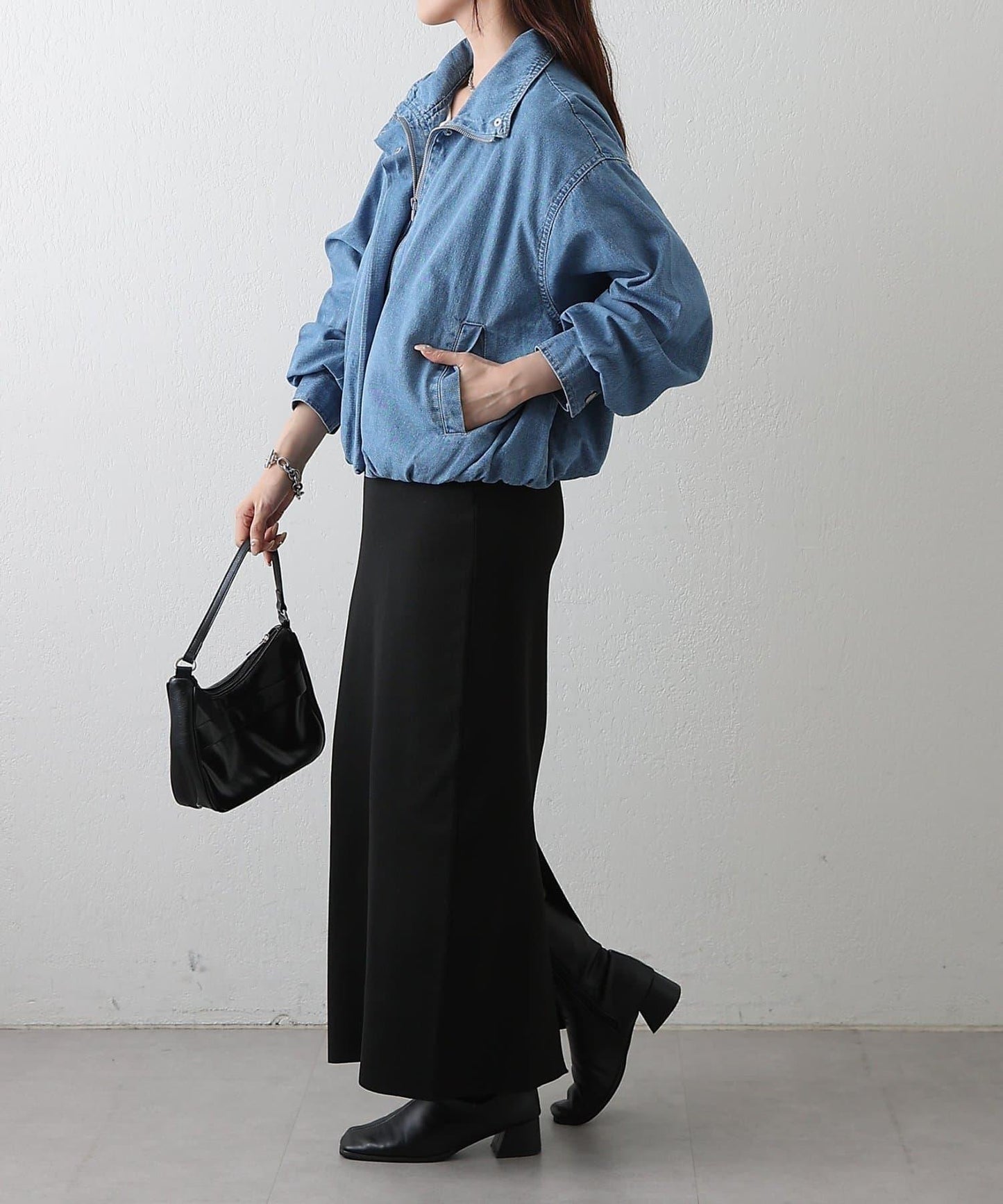 8盎司牛仔立領夾克