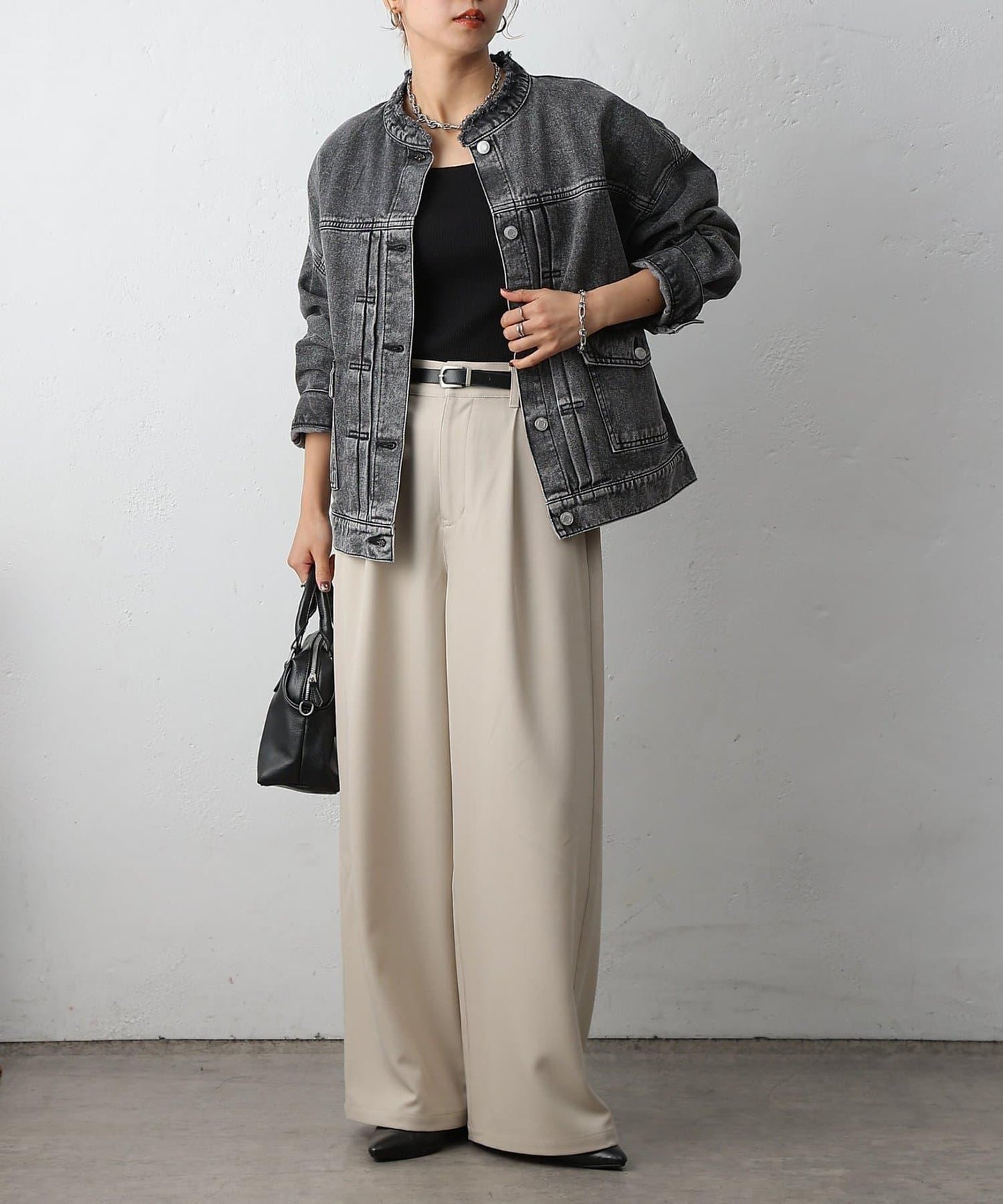 12.5盎司無領牛仔夾克