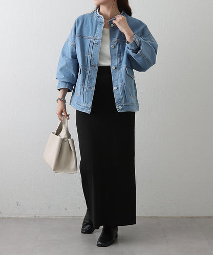 12.5盎司無領牛仔夾克