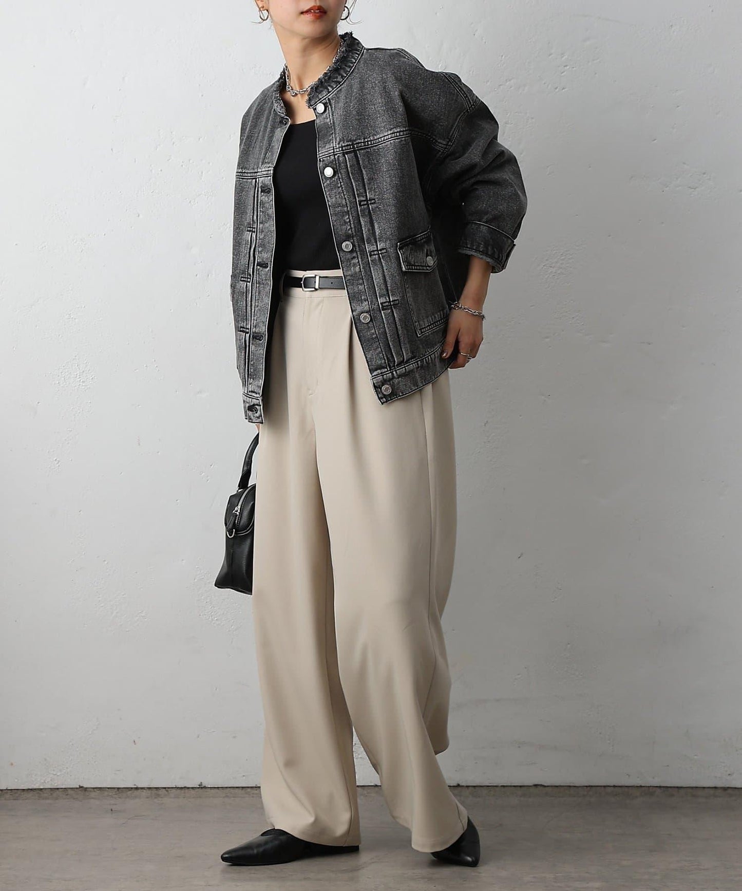 12.5盎司無領牛仔夾克