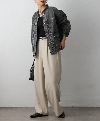 12.5盎司無領牛仔夾克