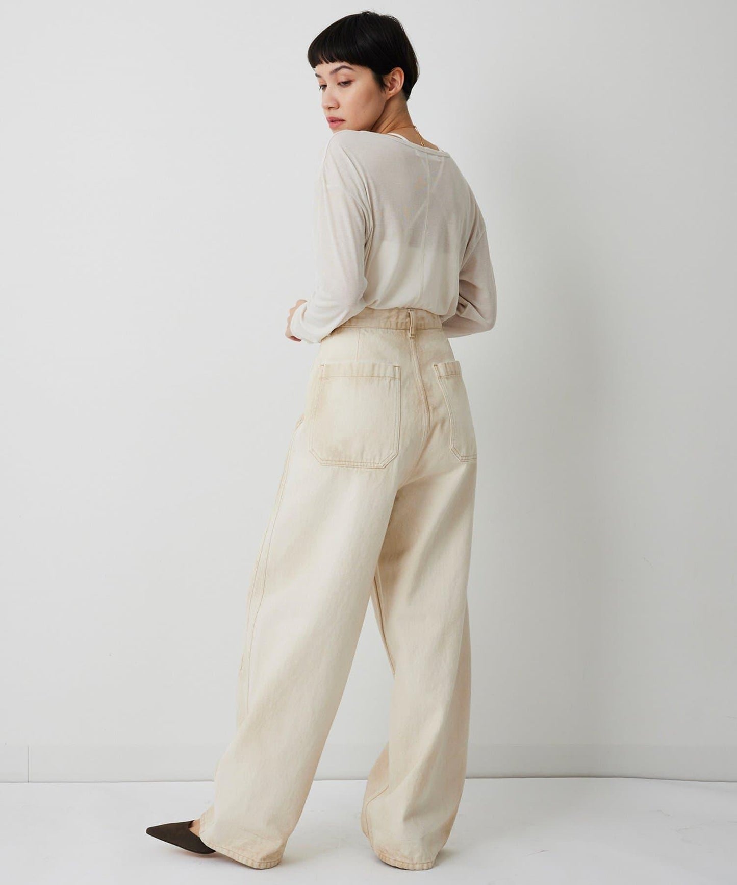 【THE PAUSE】透視羅紋長袖T恤