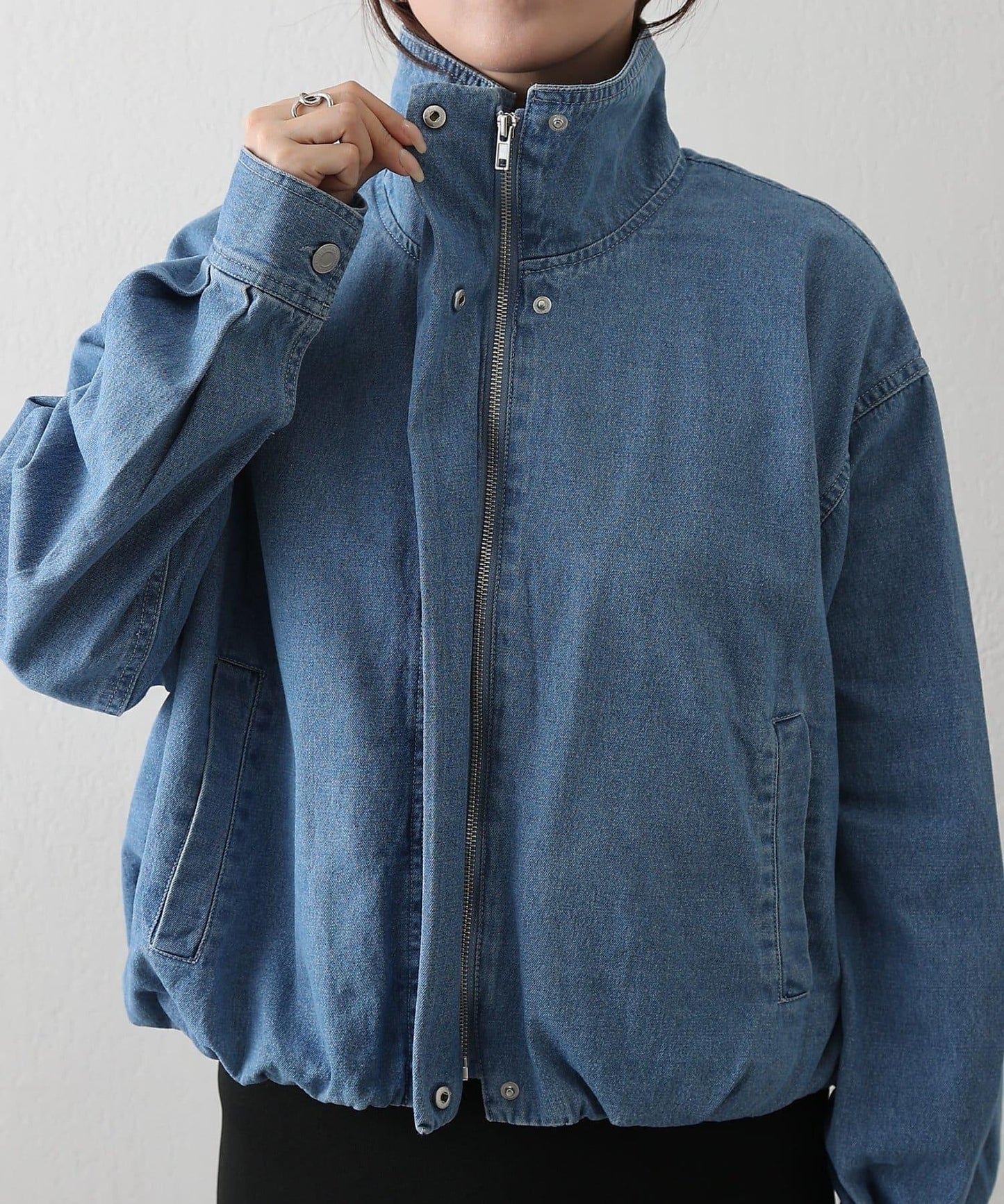 8盎司牛仔立領夾克