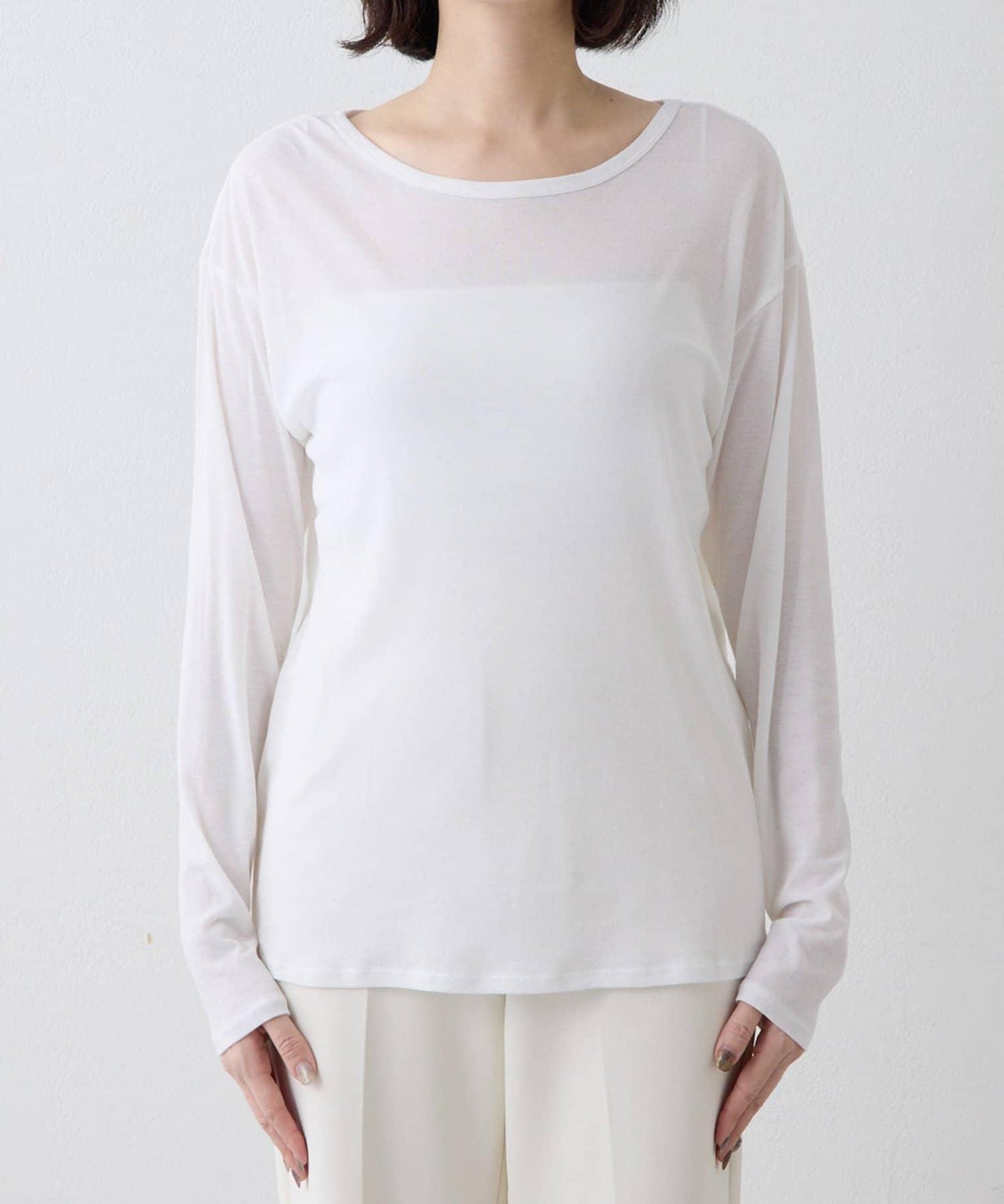 【THE PAUSE】透視羅紋長袖T恤