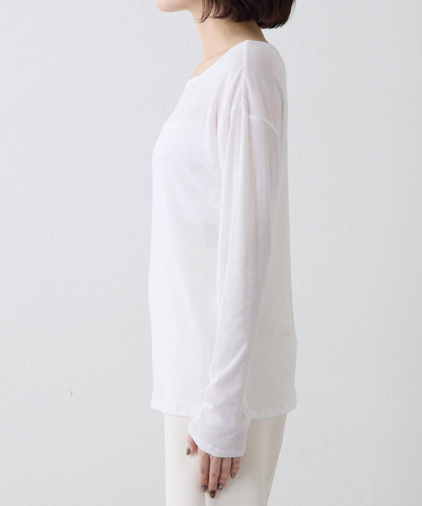 【THE PAUSE】透視羅紋長袖T恤