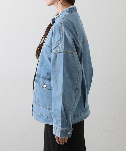 12.5盎司無領牛仔夾克