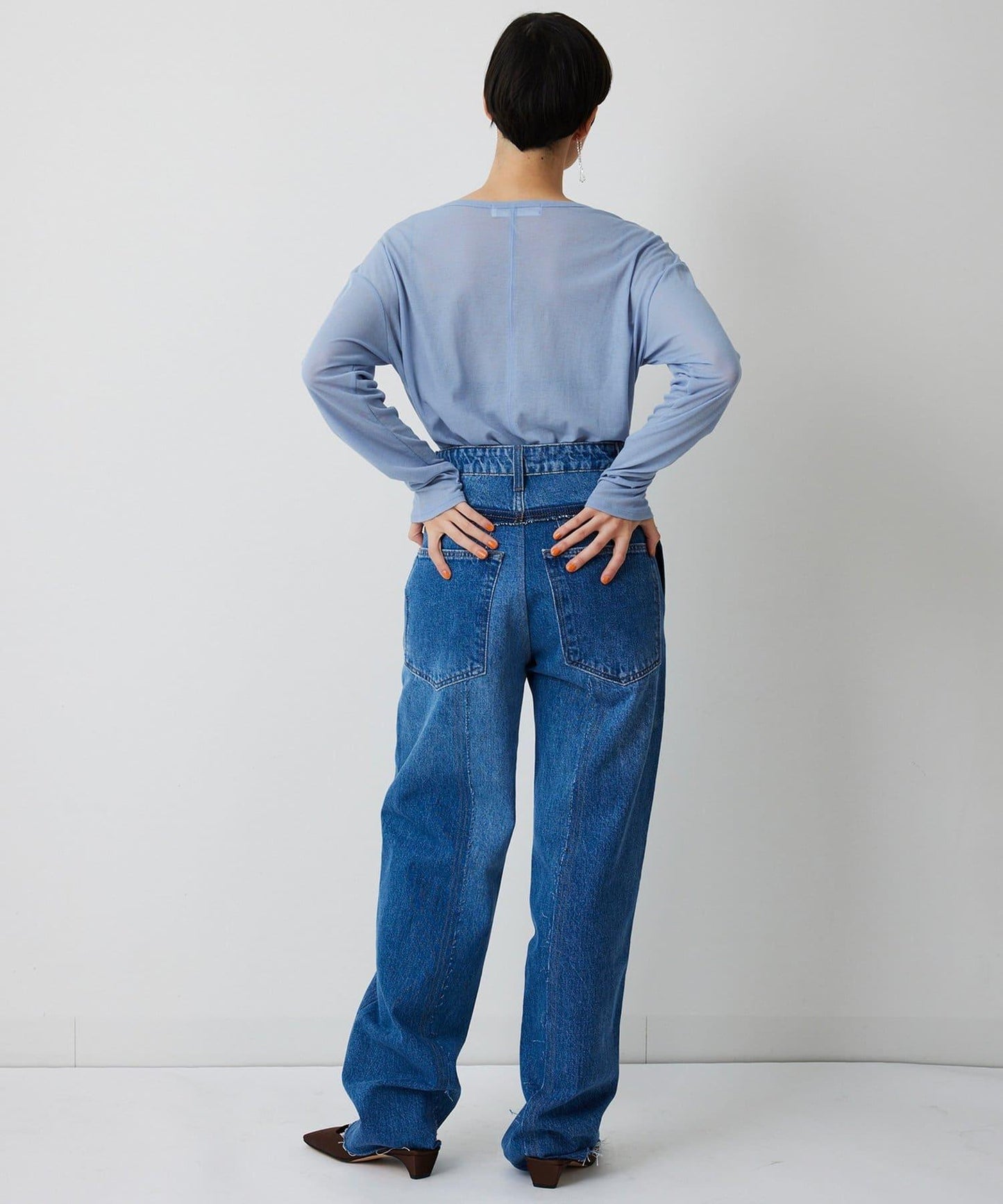 【THE PAUSE】透視羅紋長袖T恤