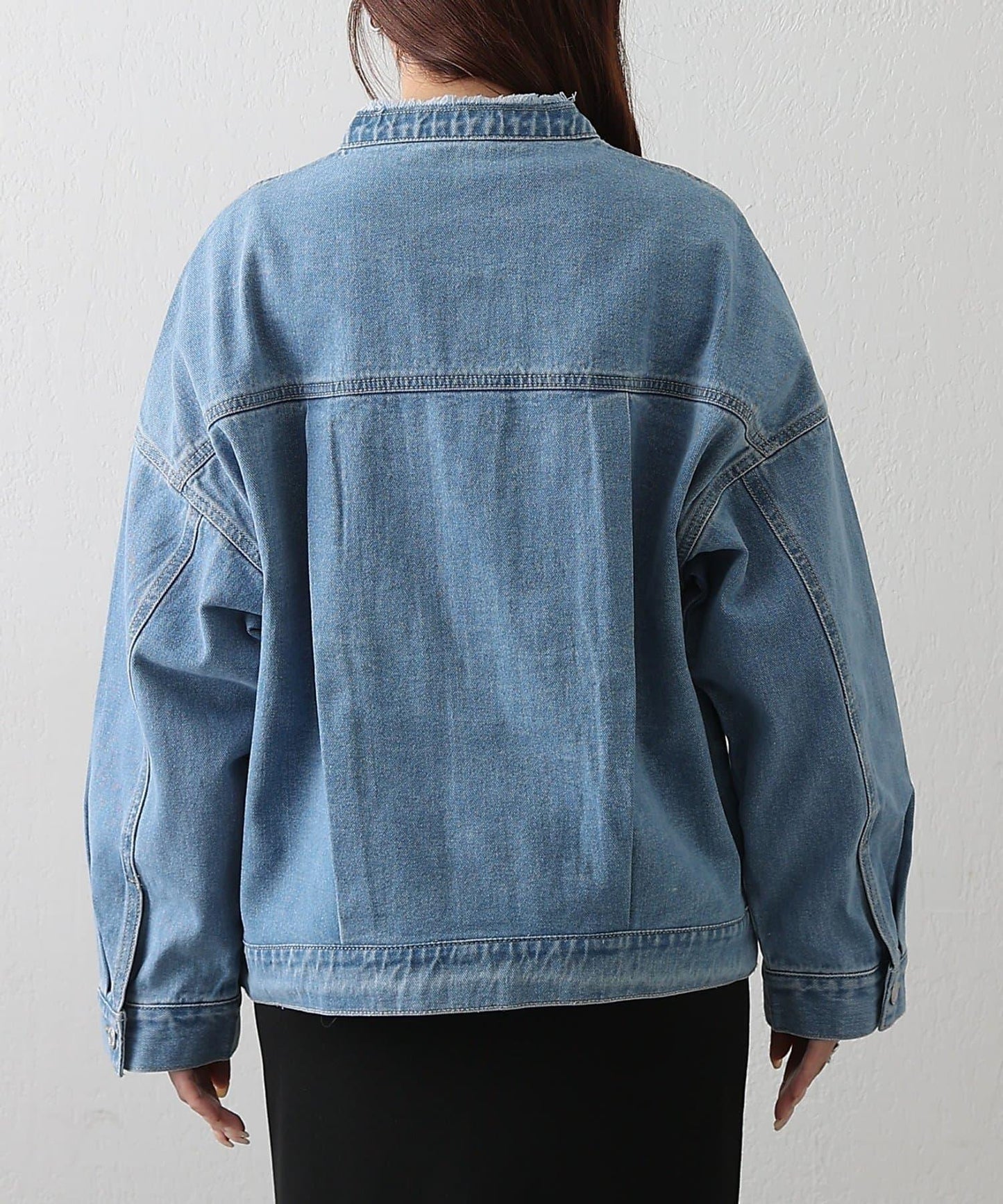 12.5盎司無領牛仔夾克