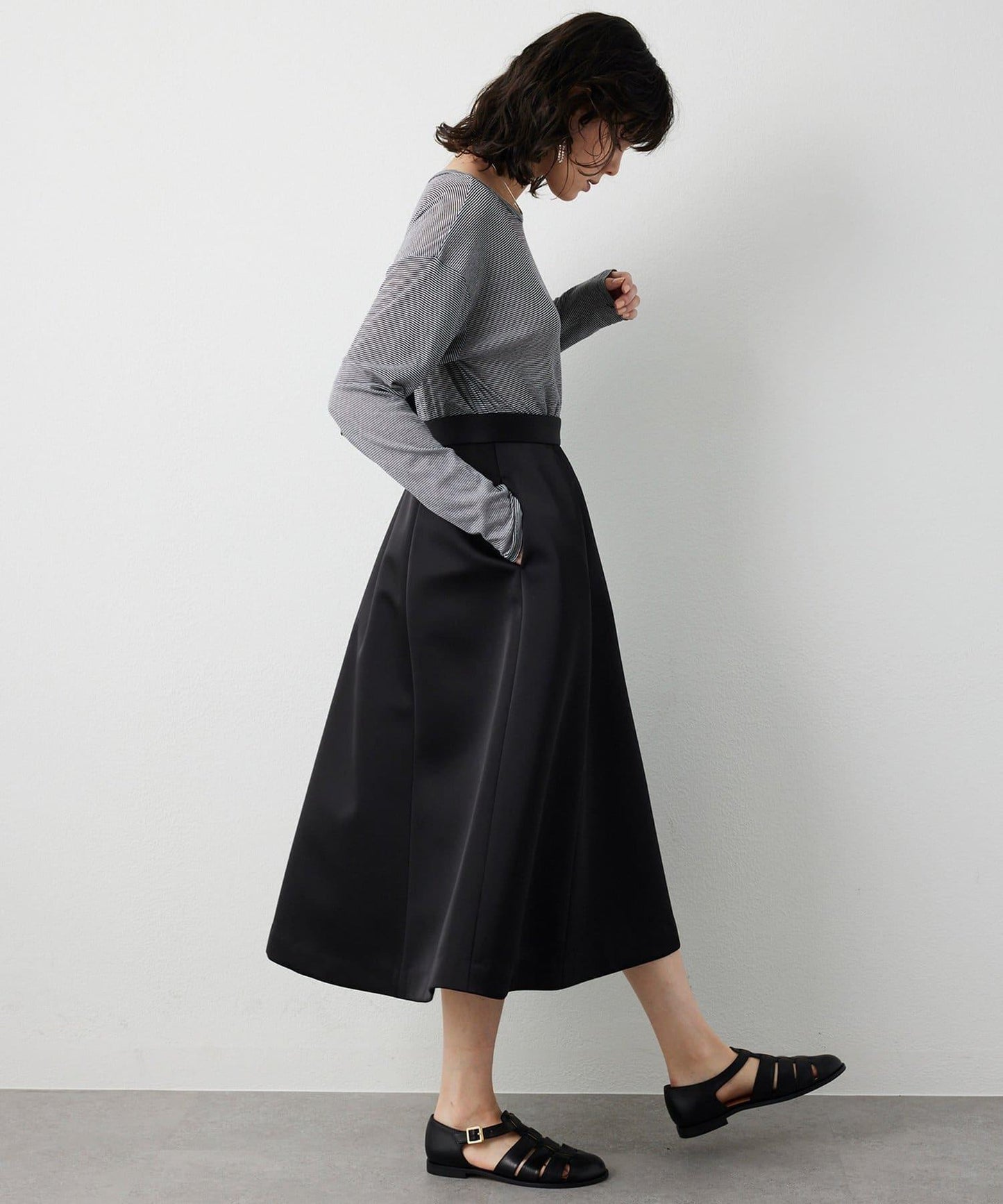 【THE PAUSE】透視羅紋長袖T恤