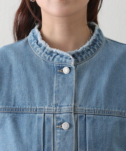 12.5盎司無領牛仔夾克
