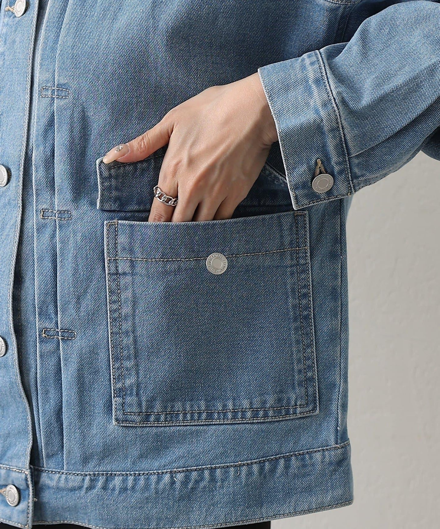 12.5盎司無領牛仔夾克