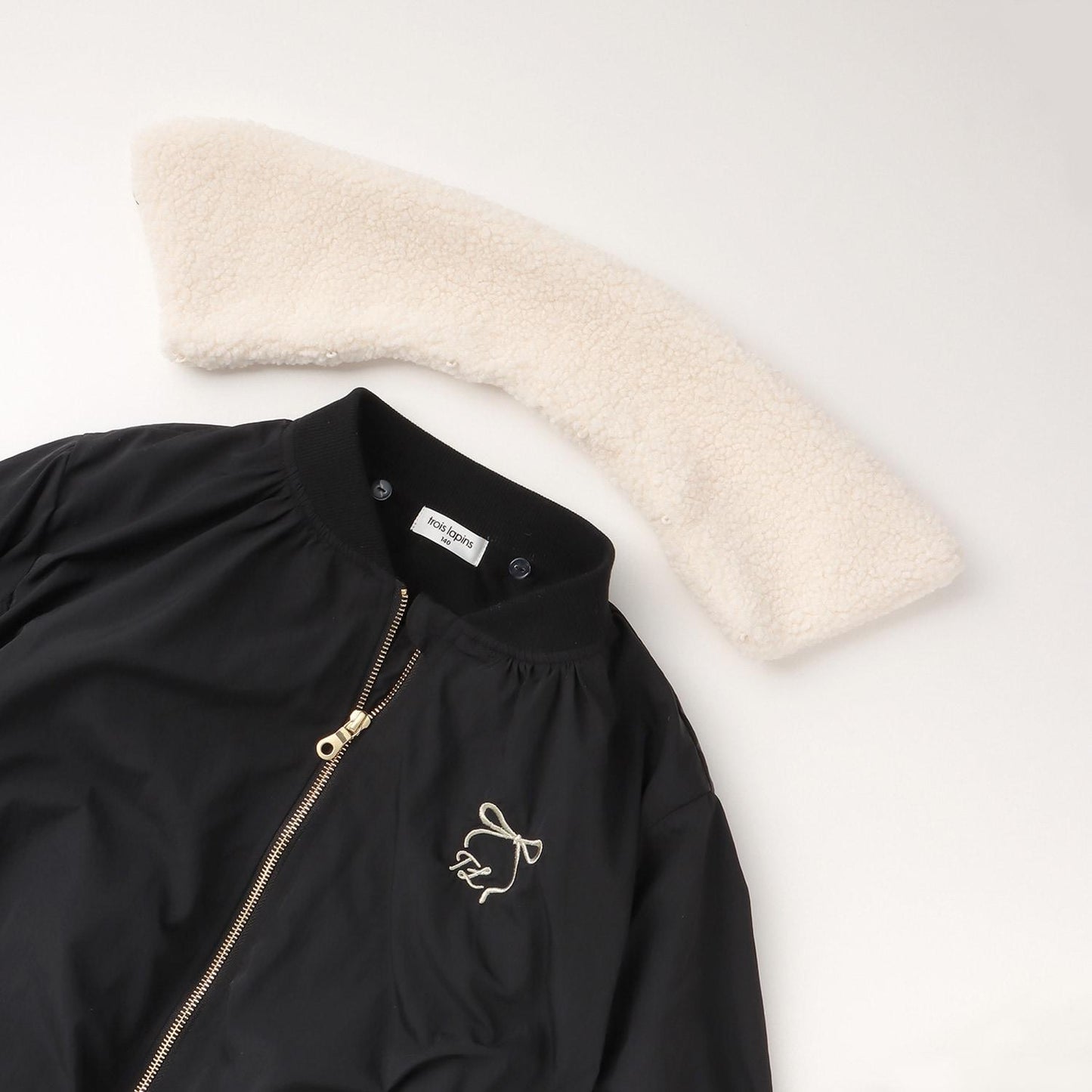 【Trois Lapins】袖部褶皺設計MA-1風格夾克