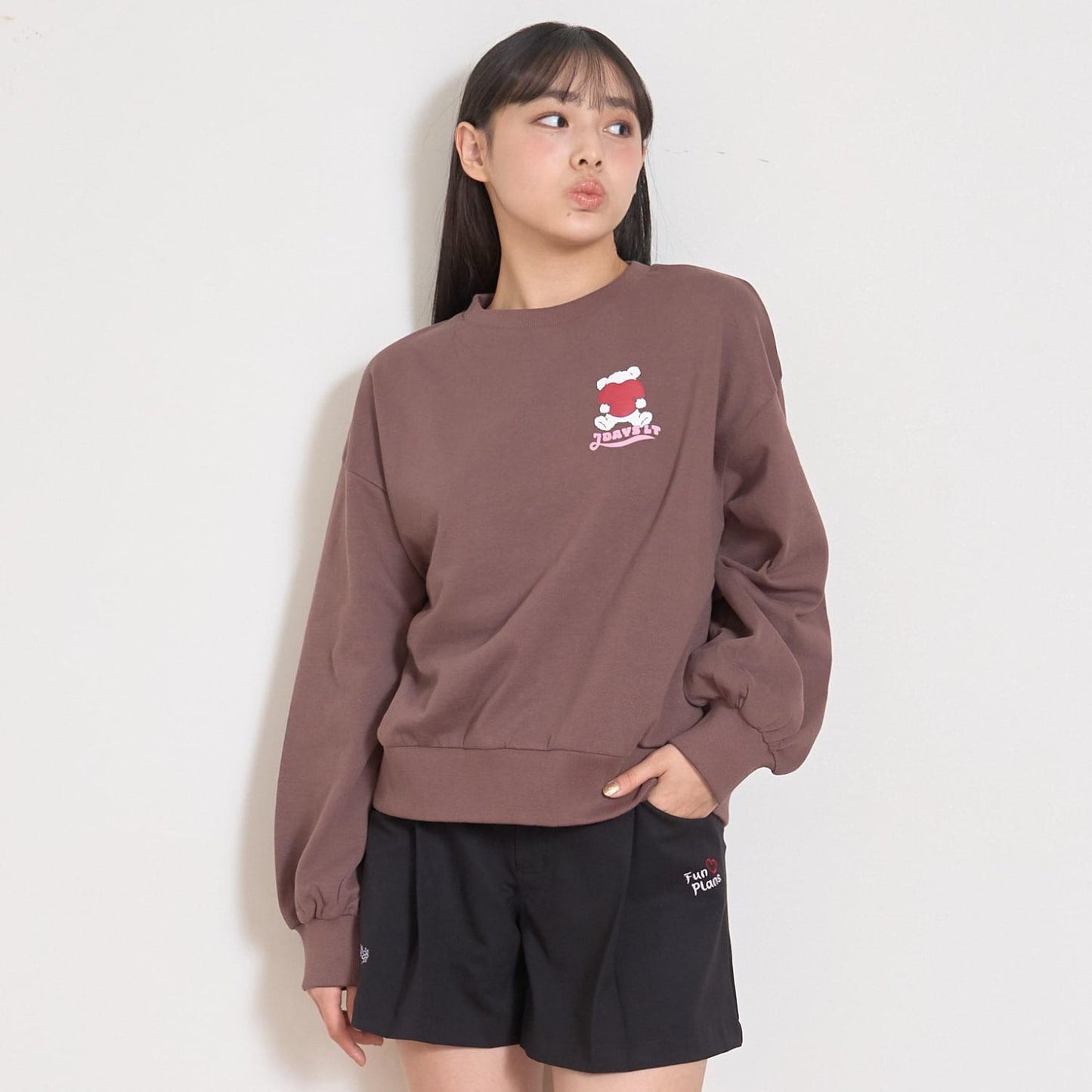 【7days】熊心形圖案衛衣