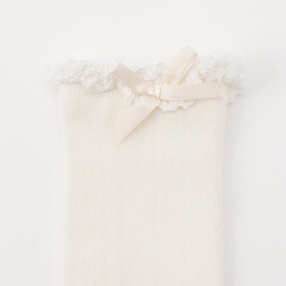 帶蝴蝶結高筒襪