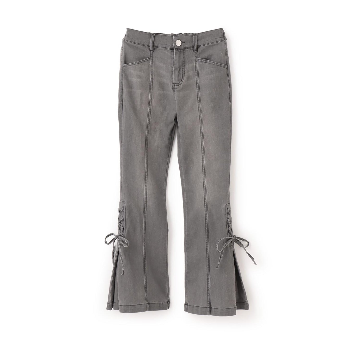 繫帶喇叭牛仔褲