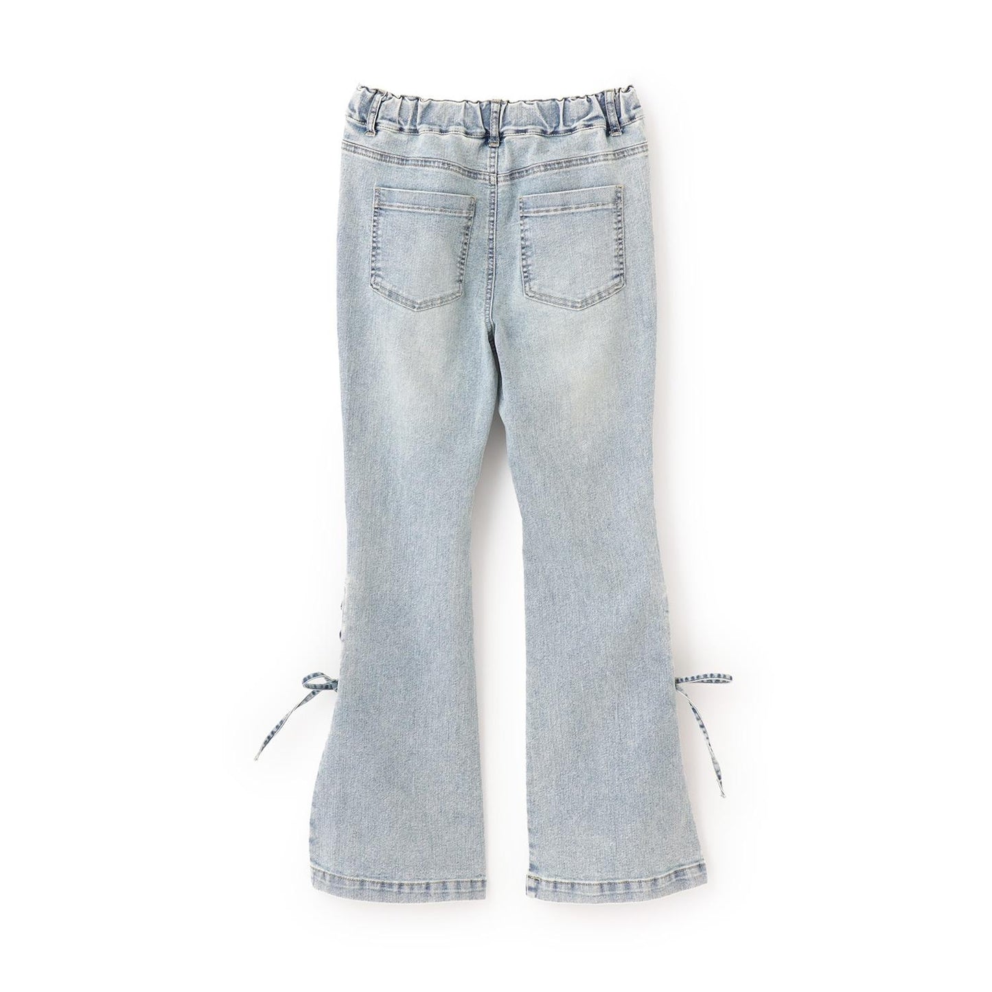 繫帶喇叭牛仔褲