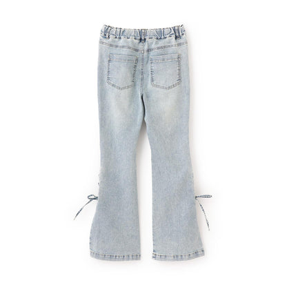 繫帶喇叭牛仔褲