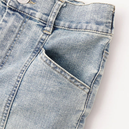 繫帶喇叭牛仔褲