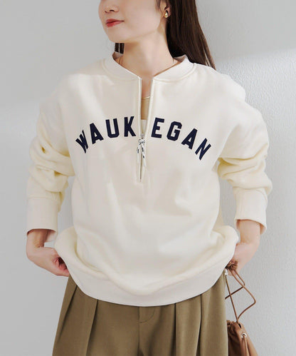 植絨印花半拉鍊加絨衛衣