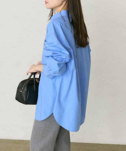 棉天絲標誌刺繡襯衫