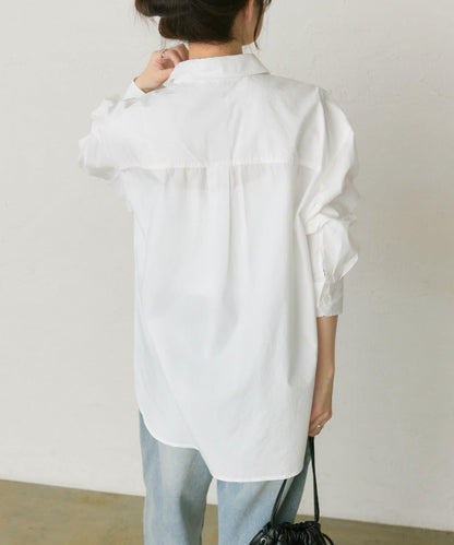 棉天絲標誌刺繡襯衫