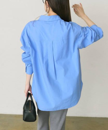 棉天絲標誌刺繡襯衫