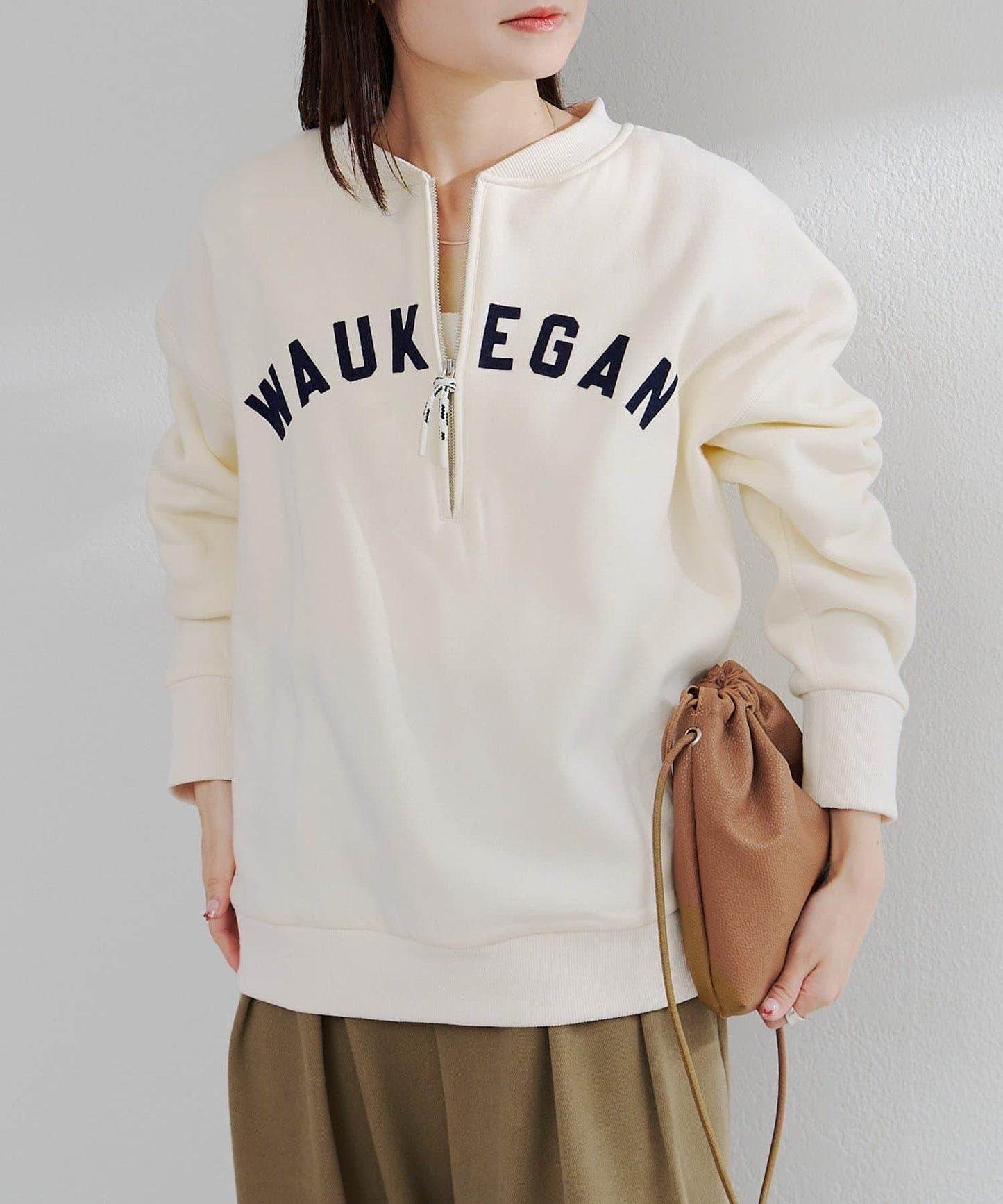 植絨印花半拉鍊加絨衛衣