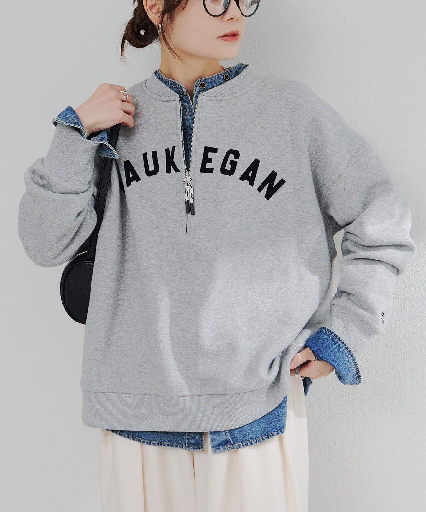 植絨印花半拉鍊加絨衛衣