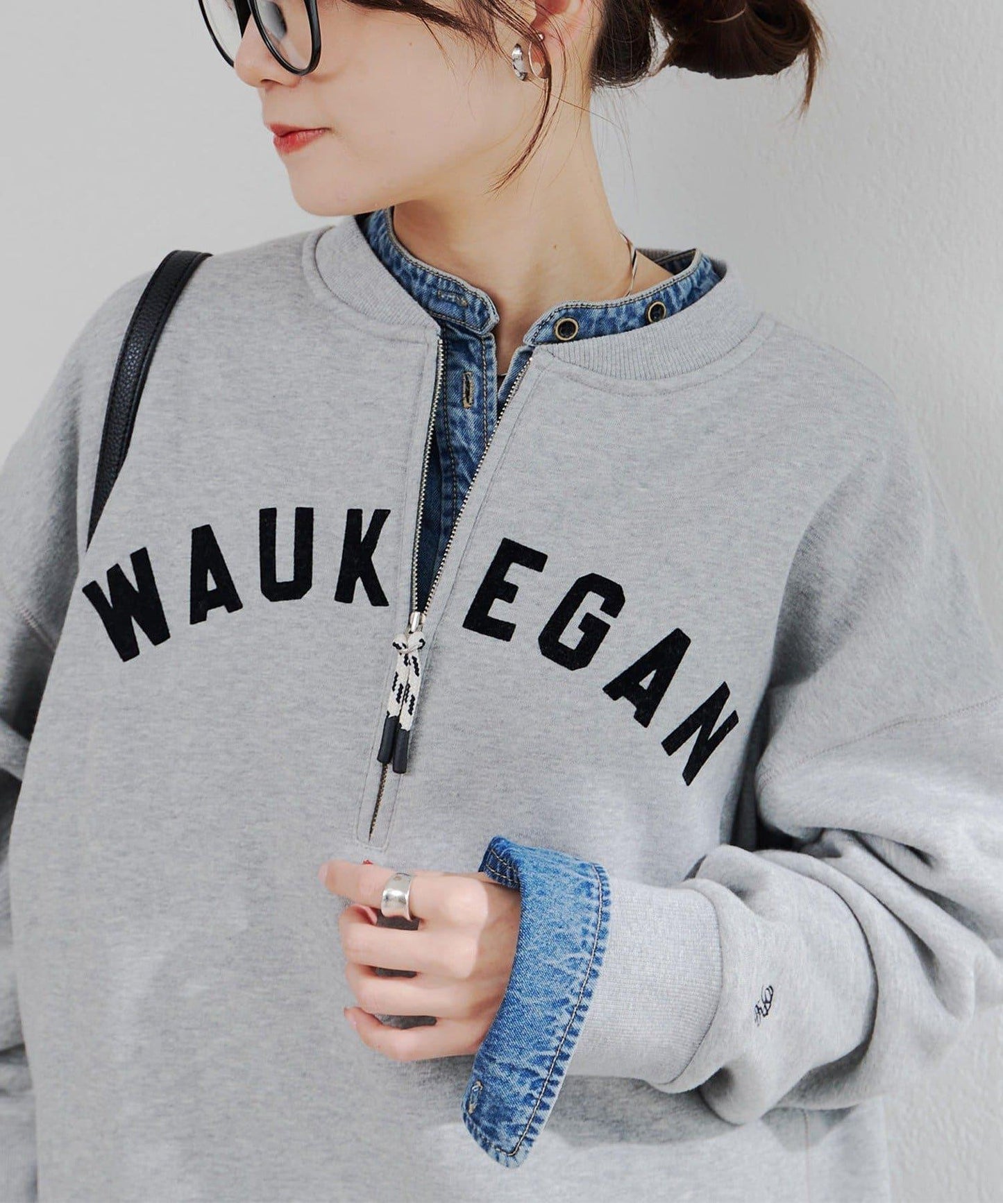 植絨印花半拉鍊加絨衛衣