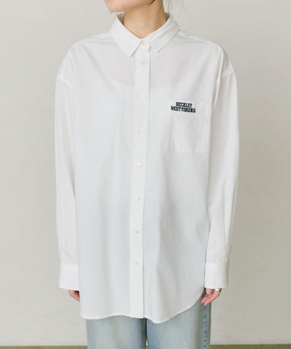 棉天絲標誌刺繡襯衫