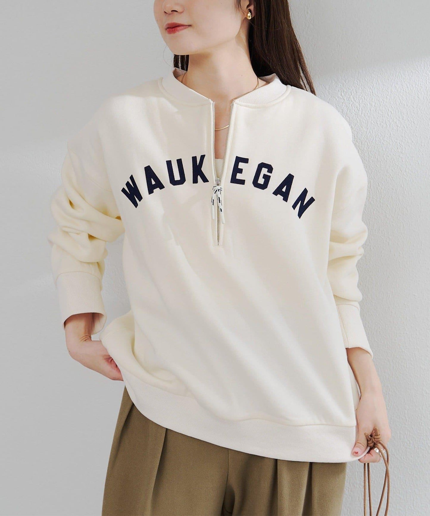 植絨印花半拉鍊加絨衛衣