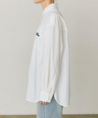 棉天絲標誌刺繡襯衫